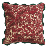 Sage & Clare Lucia Embroidered Cushion - Crimson