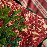 Sage & Clare Lucia Embroidered Cushion - Crimson
