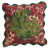 Sage & Clare Lucia Embroidered Cushion - Crimson