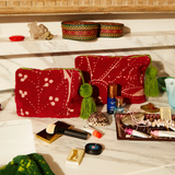 Sage & Clare Lucia Terry Pouch - Crimson