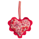 Sage & Clare Magnolia Cotton Heart Decoration - Poppy