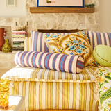 Sage & Clare Selene Woven Bolster Cushion - Azure