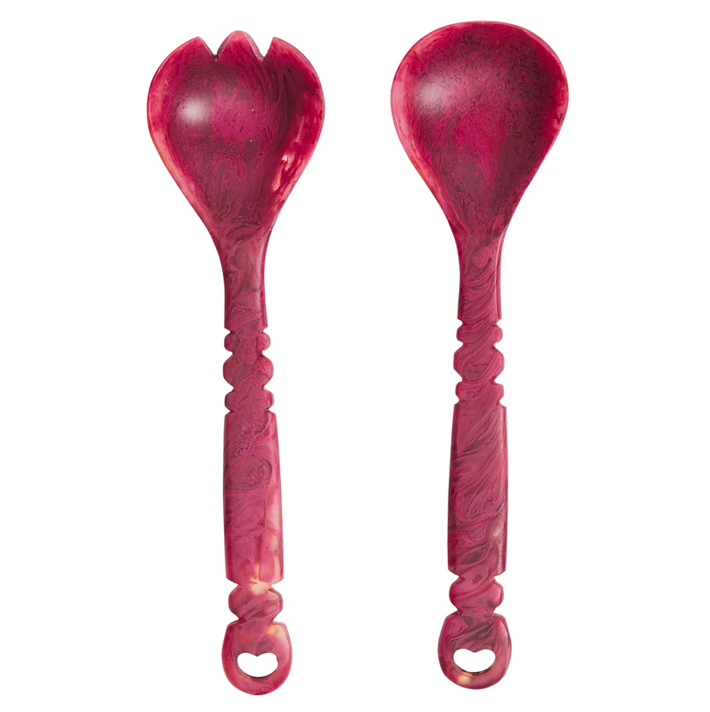 Sage & Clare Wilkie Salad Servers - Rhubarb