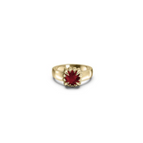 Stolen Girlfriends Club Baby Claw Ring - Gold Plated Garnet