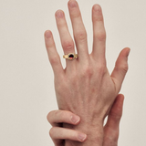 Stolen Girlfriends Club Baby Claw Ring - Gold Plated Garnet