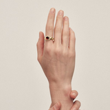 Stolen Girlfriends Club Baby Claw Ring - Gold Plated Garnet