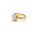 Stolen Girlfriends Club Baby Claw Ring Rose Quartz Gold Plated