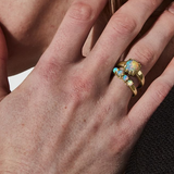 Stolen Girlfriends Club Baby Claw Ring Opal - Gold