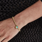 Stolen Girlfriends Club Baby Claw Ball Chain Bracelet Opal - Gold