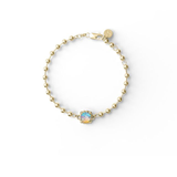 Stolen Girlfriends Club Baby Claw Ball Chain Bracelet Opal - Gold