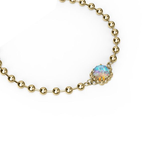 Stolen Girlfriends Club Baby Claw Ball Chain Bracelet Opal - Gold