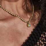 Stolen Girlfriends Club Baby Claw Ball Chain Necklace Opal - Gold
