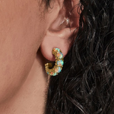 Stolen Girlfriends Club Love Halo Cluster Earrings Opal - Gold