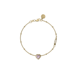 Stolen Girlfriends Club Dahlia's Heart Bracelet Pink Amethyst - Gold
