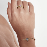 Stolen Girlfriends Club Dahlia's Heart Bracelet Pink Amethyst - Gold