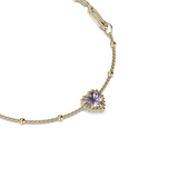 Stolen Girlfriends Club Dahlia's Heart Bracelet Pink Amethyst - Gold