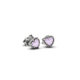 Stolen Girlfriends Club Dahlia's Heart Stud Earrings Pink Amethyst