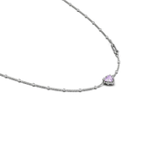 Stolen Girlfriends Club Dahlia's Heart Necklace Pink Amethyst