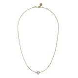 Stolen Girlfriends Club Dahlia's Heart Necklace Pink Amethyst - Gold