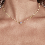 Stolen Girlfriends Club Dahlia's Heart Necklace Pink Amethyst - Gold