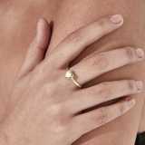 Stolen Girlfriends Club Dahlia's Heart Ring Opal - Gold