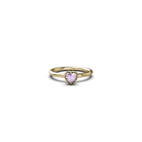 Stolen Girlfriends Club Dahlia's Heart Ring Pink Amethyst - Gold