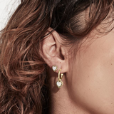 Stolen Girlfriends Club Dahlia's Heart Stud Earrings Opal - Gold