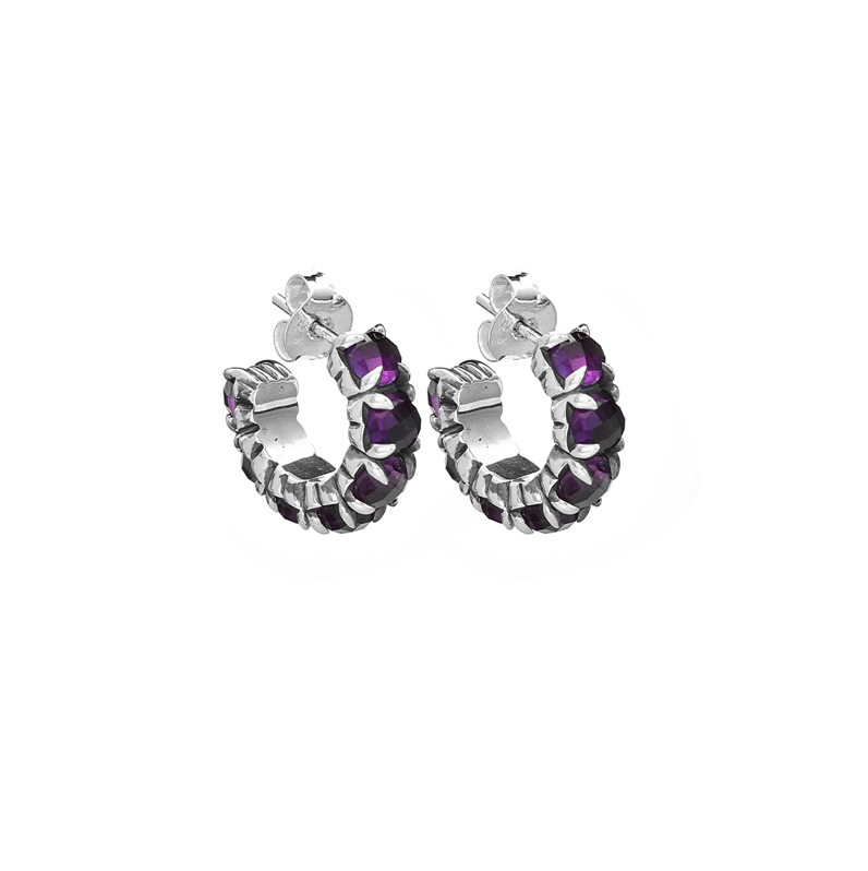 Stolen Girlfriends Club Halo Cluster Earrings - Amethyst