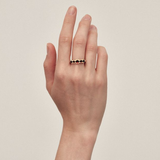 Stolen Girlfriends Club Halo Cluster Ring - Gold Plated Garnet