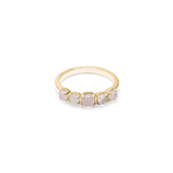 Stolen Girlfriends Club Halo Cluster Ring Rose Quartz Gold Plated