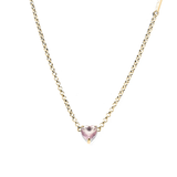 Stolen Girlfriends Talon Heart Necklace - Rose Quartz - Gold