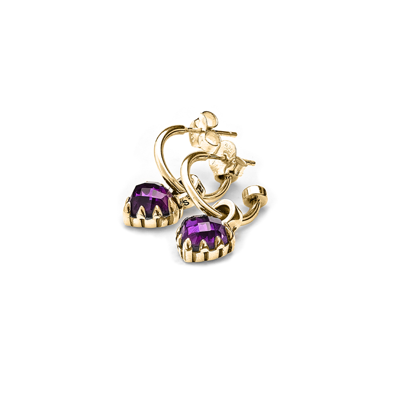 Stolen Girlfriends Club Love Claw Anchor Earrings - Amethyst Gold Plated