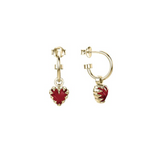 Stolen Girlfriends Club Love Claw Anchor Earrings - Gold Plated Garnet