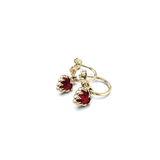 Stolen Girlfriends Club Love Claw Anchor Earrings - Gold Plated Garnet