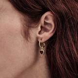 Stolen Girlfriends Club Love Claw Anchor Earrings - Gold Plated Garnet