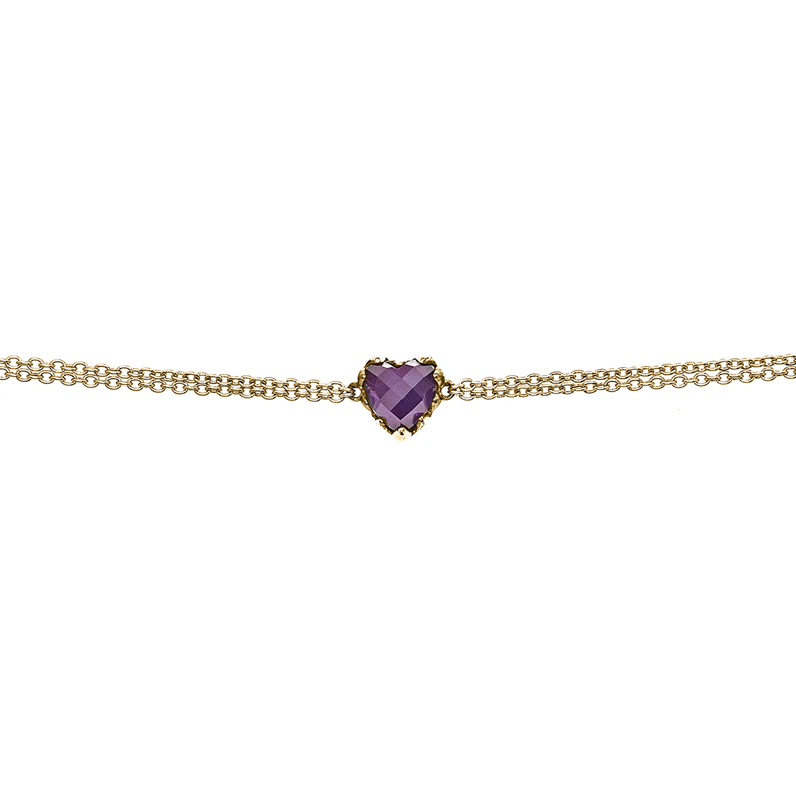 Stolen Girlfriends Club Love Claw Bracelet - Amethyst Gold Plated