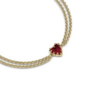 Stolen Girlfriends Club Love Claw Bracelet - Gold Plated Garnet