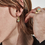 Stolen Girlfriends Club Love Claw Anchor Earrings Opal - Gold