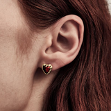 Stolen Girlfriends Club Love Claw Earrings - Gold Plated Garnet