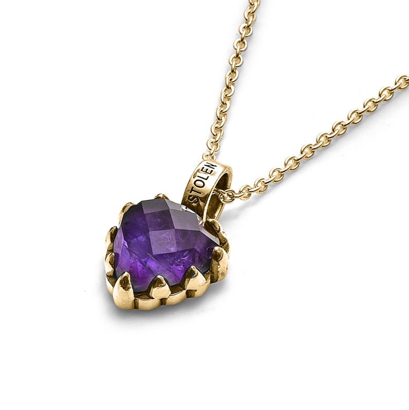 Stolen Girlfriends Club Love Claw Necklace - Amethyst Gold Plated