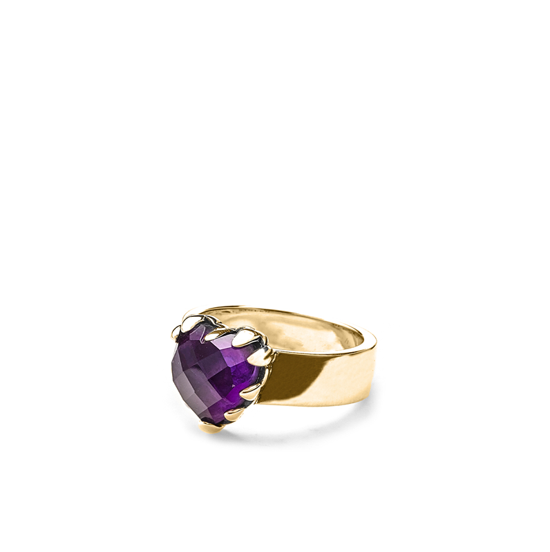 Stolen Girlfriends Club Love Claw Ring - Amethyst Gold Plated