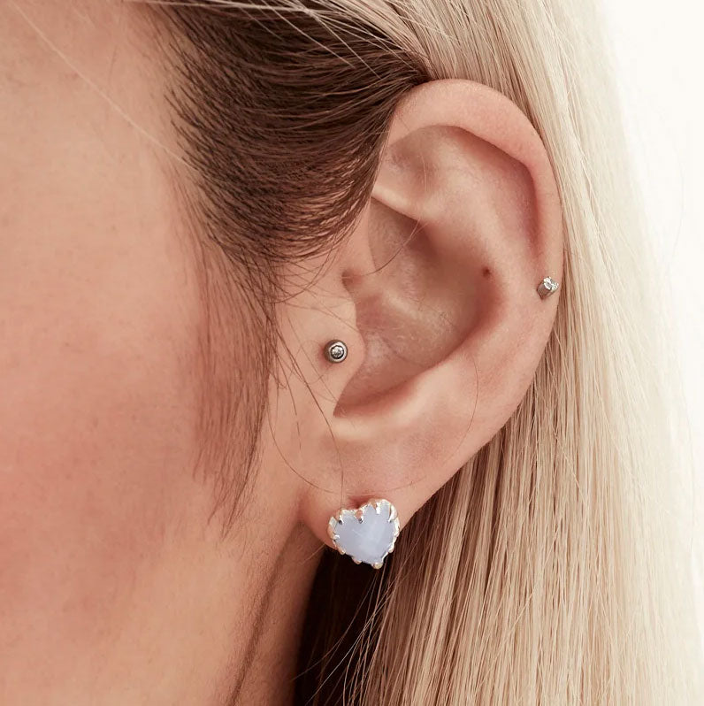 Stolen Girlfriends Club Love Claw Earrings Blue Lace Agate