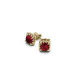 Stolen Girlfriends Club Mini Claw Studs - Gold Plated Garnet