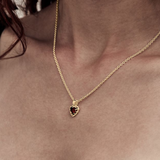 Stolen Girlfriends Club Mini Love Claw Necklace - Gold Plated Garnet