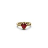 Stolen Girlfriends Club Mini Claw Ring - Gold Plated Garnet