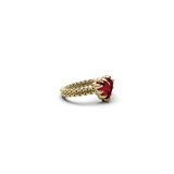Stolen Girlfriends Club Mini Claw Ring - Gold Plated Garnet