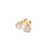 Stolen Girlfriends Talon Heart Studs Rose Quartz - Gold