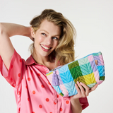 Kip & Co Sorbet Tartan Velvet Toiletry Bag