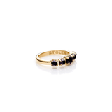 Stolen Girlfriends Club Halo Cluster Ring Onyx Gold Plated