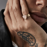 Stolen Girlfriends Club Love Claw Ring Rose Quartz Gold Plated